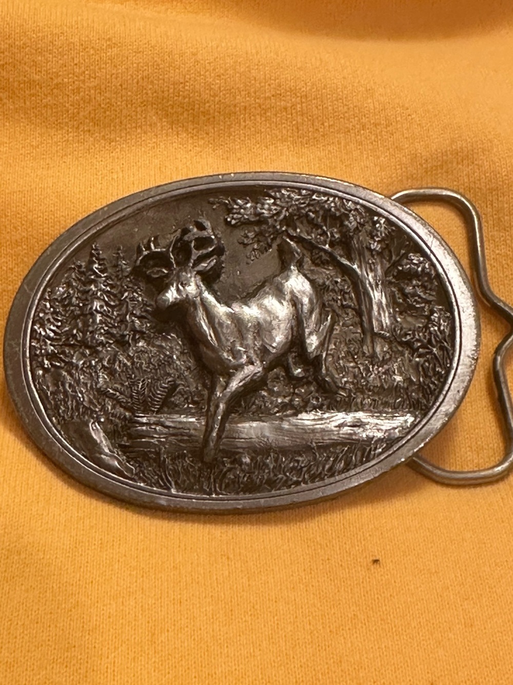 Vintage 1986 C+J  Brandname-Pewter Belt Buckle Stag Deer USA #1108